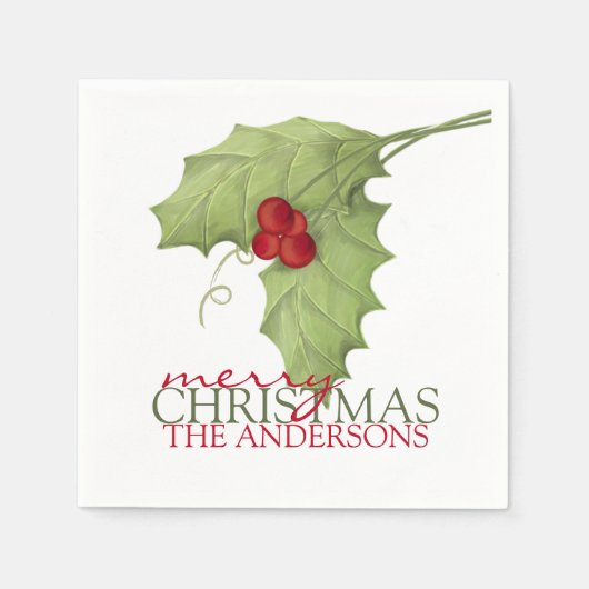 Rustige bessen Botanische Greenery Custom Family Servet (Voorkant)