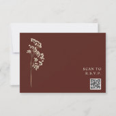 Rustige biet Rood Gypsophila QR Code Weddenschap RSVP Kaartje (Voorkant)