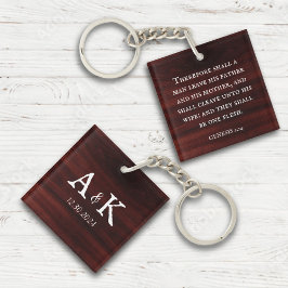 Rustige Bijbeltekst Koppels Monogram Sleutelhanger