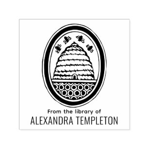 Rustige Bijenkorf, Vliegende Bijen #3 Bibliotheek  Zelfinktende Stempel