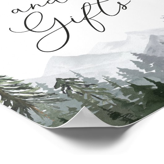 Rustige Bindboompenkaarten voor gebergte en cadeau Poster (Hoek)