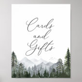 Rustige Bindboompenkaarten voor gebergte en cadeau Poster (Voorkant)