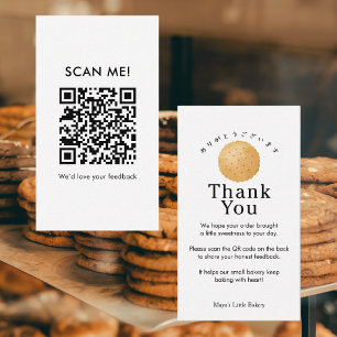 Rustige Biscuit Koekje Laat een Review QR Code Visitekaartje