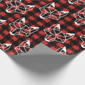 Rustige Black Buffalo Check Pset White Geo Fox Cadeaupapier (Hoek)