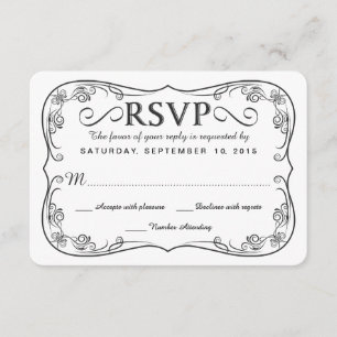 Rustige Black Burlap RSVP Wedding Reply Cards Kaartje