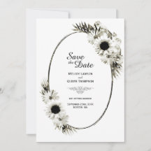 Rustige Black en White Sunflower Floral Wedding