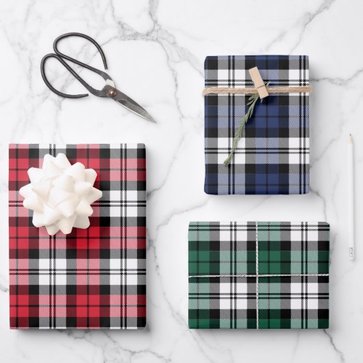 Rustige Black Watch Tartan met kerstmis Inpakpapier Vel (Voorkant)