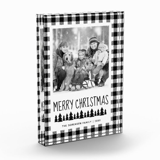 Rustige Black White Buffalo met kerstmis Fotoblokken (Links)