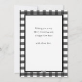 Rustige Black White Buffalo met kerstmis geplakt Feestdagenkaart (Achterkant)