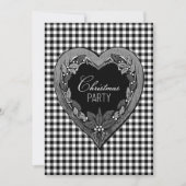 Rustige Black White Heart-kerstfeest Kaart (Voorkant)