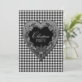 Rustige Black White Heart-kerstfeest Kaart (Staand voorkant)
