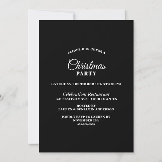 Rustige Black White Heart-kerstfeest Kaart (Achterkant)