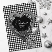 Rustige Black White Heart-kerstfeest Kaart