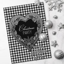 Rustige Black White Heart-kerstfeest