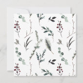 Rustige Black Winter Botanische Wreath Holiday Par Kaart (Achterkant)