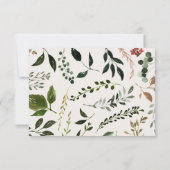 Rustige bladeren, florale en vlekbruiloft save the date (Achterkant)