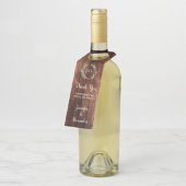 Rustige bladeren Hé bruiloft Flessenhanger (Schuin)