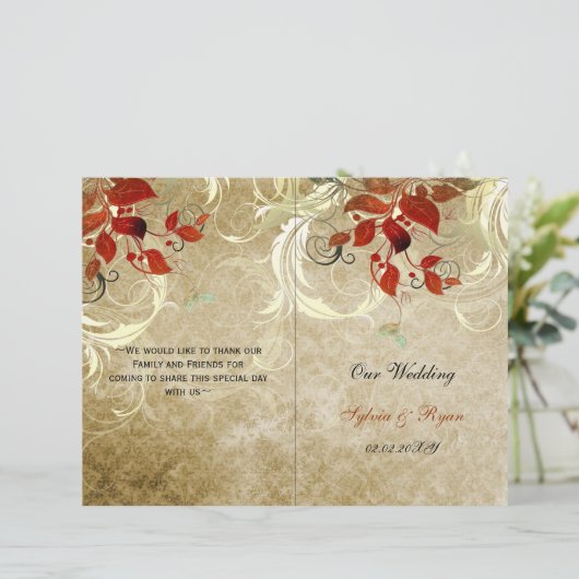 Rustige bladeren herfst - tweeledig weddenschapspr (Staand voorkant)