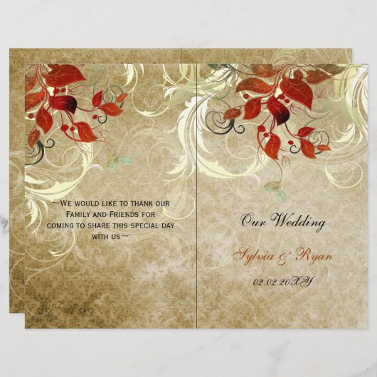 Rustige bladeren herfst - tweeledig weddenschapspr (Voorkant / Achterkant)