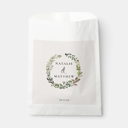 Rustige bladeren met herfst winterbruiloft bedankzakje (Voorkant)