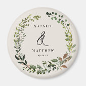 Rustige bladeren met herfst winterbruiloft magneet (Voorkant)