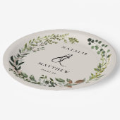 Rustige bladeren met herfst winterbruiloft papieren bordje (Gekanteld)