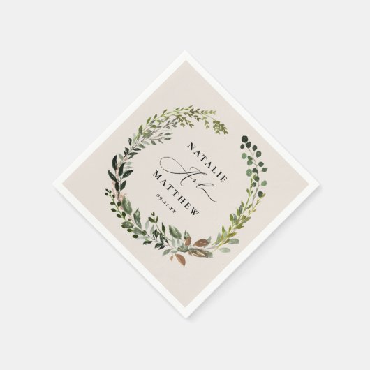 Rustige bladeren met herfst winterbruiloft servet (Hoek)