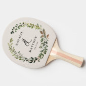 Rustige bladeren met herfst winterbruiloft tafeltennisbatje (Zijkant)