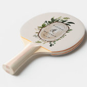 Rustige bladeren met herfst winterbruiloft tafeltennisbatje (Voorkant Gekanteld)