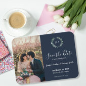 Rustige bladeren monogram foto Save the Date Magneet