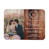 Rustige bladeren monogram foto Weddenschap Magneet (Horizontaal)