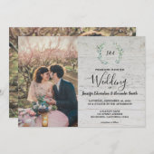 Rustige bladeren op monogram van schuur kaart (Voorkant / Achterkant)