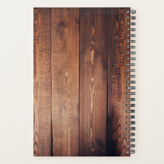 Rustige bladeren op monogram van schuur planner (Achterkant)