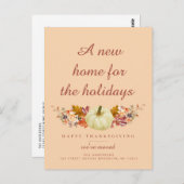 rustige bladeren Thanksgiving bewegende aankondigi Briefkaart (Voorkant / Achterkant)