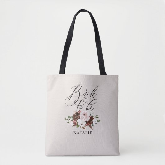 Rustige  bladfloragebride om te worden tote bag (Voorkant)