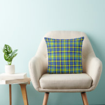Rustige Blauw Gele Schotse Tartan Schotlandse Ruit