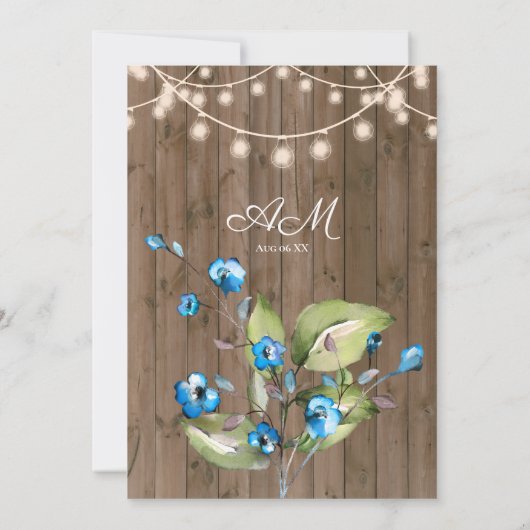 Rustige blauw ventilatoraanverlichting Quinceañera Kaart (Achterkant)