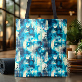 Rustige blauwe Abstracte gepersonaliseerde Canvas Tote Bag