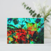 Rustige blauwe abstracte uitnodiging, Blauw sinaas Kaart (Staand voorkant)