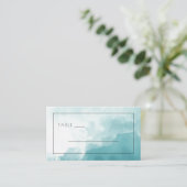 Rustige Blauwe Aquarel Golven Plaatskaartje (Staand voorkant)