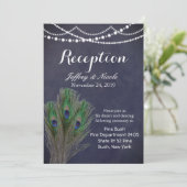 Rustige blauwe Blauwgroen feether Peacock Weddensk Kaart (Staand voorkant)