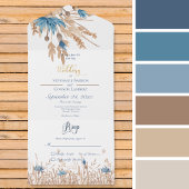 Rustige Blauwe Cornbloemen & Tarwe White No Dinner All In One Uitnodiging