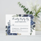 Rustige Blauwe Groene Eucalyptus Floral Waterverf RSVP Kaartje (Staand voorkant)