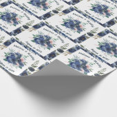 Rustige blauwe groene Eucalyptus Waterverf bruilof Cadeaupapier (Hoek)