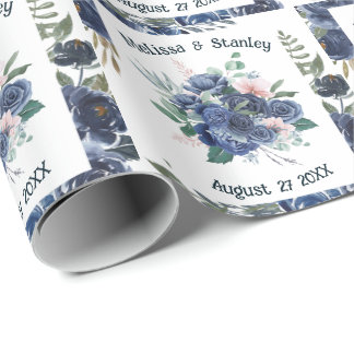 Rustige blauwe groene Eucalyptus Waterverf bruilof Cadeaupapier