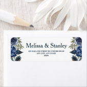 Rustige blauwe groene Eucalyptus Waterverf bruilof Etiket (Insitu)