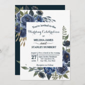 Rustige blauwe groene Eucalyptus Waterverf bruilof Kaart (Voorkant / Achterkant)