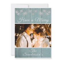 Rustige blauwe groene kerstfeestkaart voor foto's