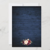 Rustige Blauwe Hout Floral Lights Sla de datum op Save The Date (Achterkant)