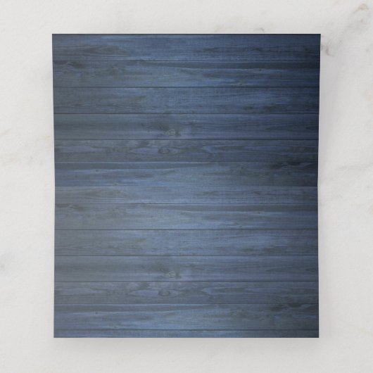 Rustige Blauwe Hout Witte Bloemen Strijdlichten Plaatskaartje (Binnenkant ongevouwen)